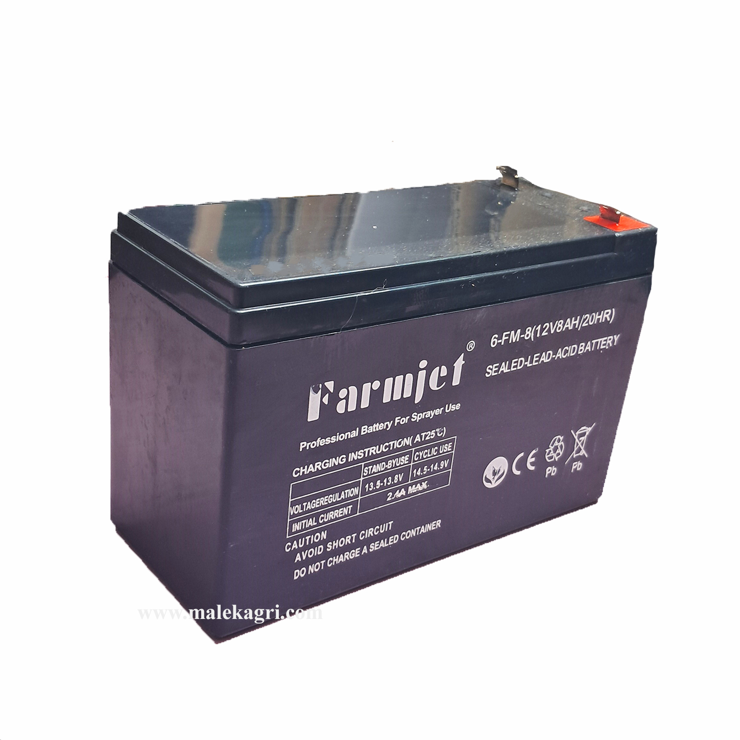 باتری سمپاش شارژی ۱۲ ولت 8 آمپر Farmjet - تصویر 2